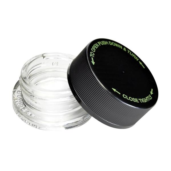 Tapón de tuerca negro de los envases cosméticos de cristal durables para la cera, aceite, concentrado
