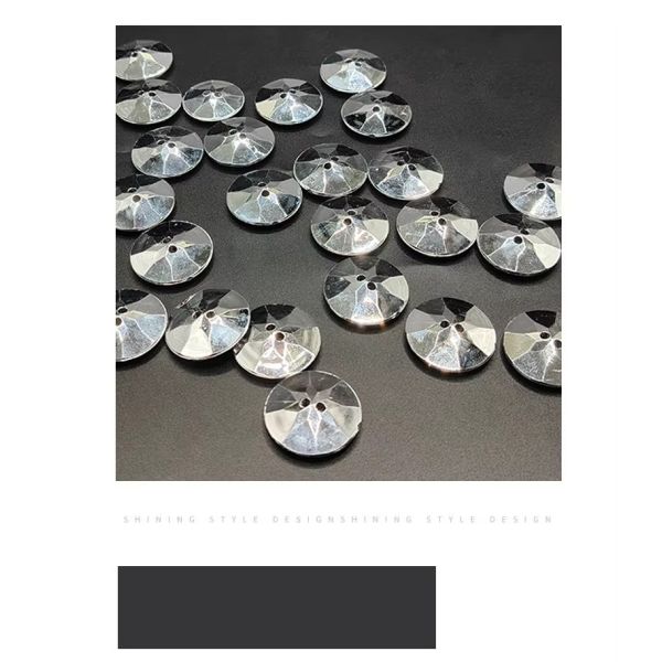 Modern Design Transparent High-End Crystal Glass Buttons Round Two Eyes Acrylic Sofa Decoration for Living Room Hotels Schools