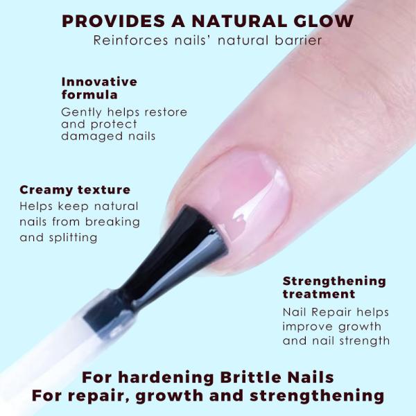 Professional Nail Repair for Broken Cracked Split and Weak Nails Growth Serum Polish Base Coat Top Coat