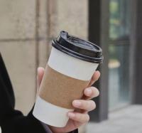 Coffee Paper Cups with Lid Custom Printed Degradable 12oz 16oz Double Wall Paper Cups for Hot Drinks
