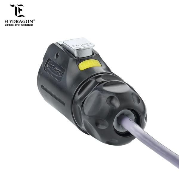 Black Plastic RJ45 Connecter Cat5e Outdoor Waterproof Ethernet Cable PBT Plug Hot sale 8 Core Connector For Signal