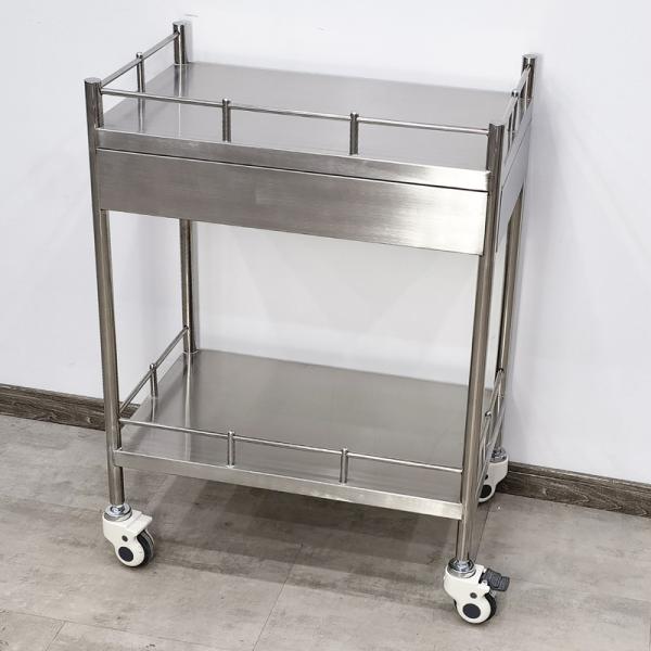 Surgical Stainless Steel Trolley With Lockable Drawers Medical Equipment Organizer For Clinics