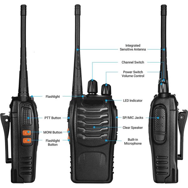 99 Storage Channel BF-888S Dual Band Two Way Radio Walkie Talkie for Kids Mobile Handheld