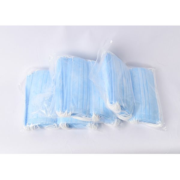 Blue And White 3 Ply Disposable Face Mask Protection Anti Virus