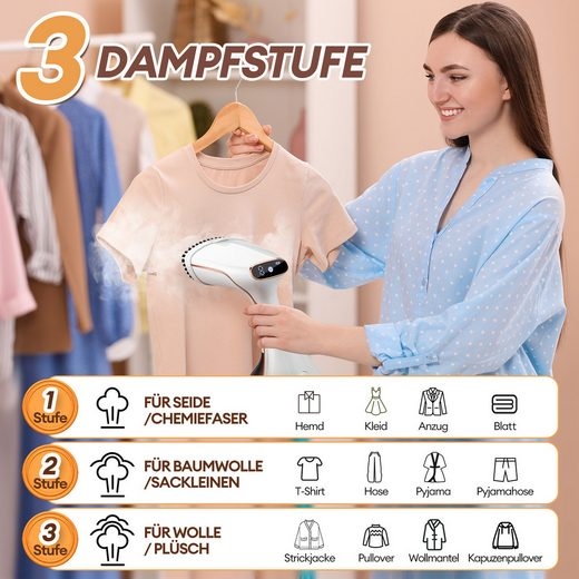 Household Electric Portable Vertical Steamer 3.2L Quick Heat Ironing Clothes for Car & Outdoor Use Travel