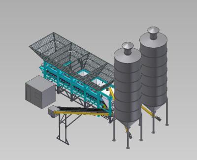 Portable Ready Mix Concrete Plants With Auger , 100 M³/H  Ready Mix Batching Plant