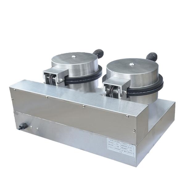 Máquina para hacer conos de helado de gofres comerciales, máquina de gofres de doble cabezal, máquina para hacer conos de panqueques