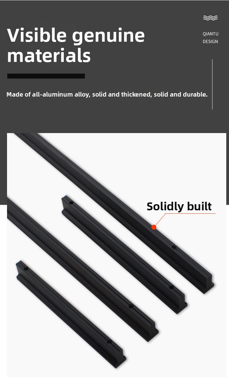 Hidden Aluminum T-Shaped Cabinet Handle with Contemporary Design for Kitchen & Bathroom Drawers Easy Installation 18mm Height