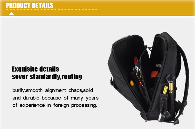 Professional Custom Logo Large Capacity 1680D Tool Bag Tools Backpack Bag