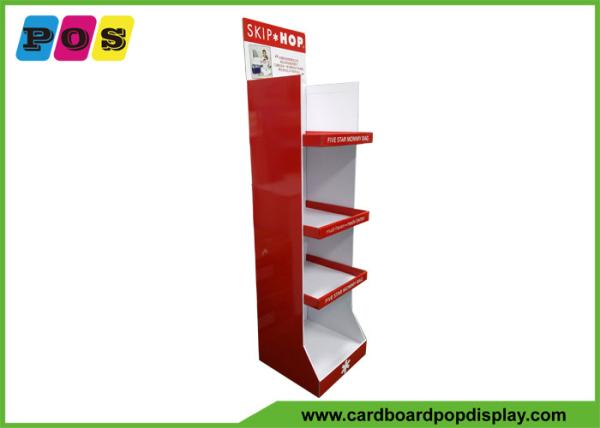Corrugated Paper Advertising Display Stands With Four Shelves For Kids Bags FL178