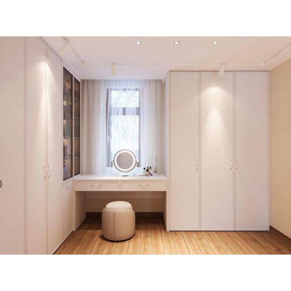 U-Shaped Stainless Steel Wardrobe With Light French Style