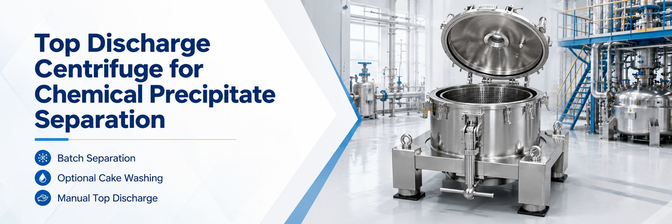 Top Discharge Centrifuge for Chemical Precipitate Separation
