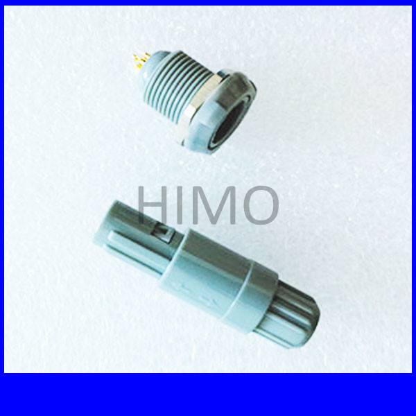 double key 6 pin lemo self-latching plastic connector