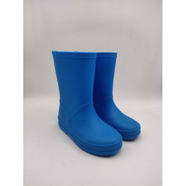 Bottes de pluie à la mode pour garçons en matte finition pour enfants Bottes en PVC Wellington avec boucle arrière