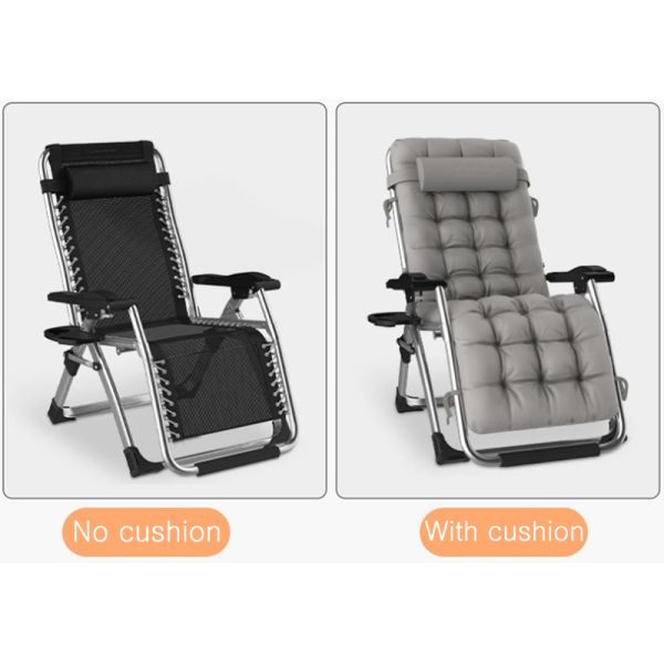 Beach Chair Zero Gravity Outdoor Lounge Chairs with Removable Cushion Headrest Cup Holder Reclining Patio Moon Chair Style
