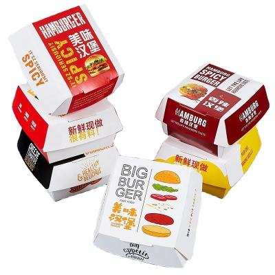 Grade alimentaire Pizza blanche frite poulet à emporter Carton de hamburger en papier kraft avec logo personnalisé Ecologique et recyclable
