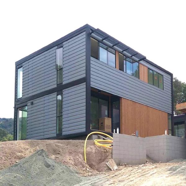 Villa 12 X 3 X 3m Modular Prefabricated House Light Steel Structure Energy Efficiency