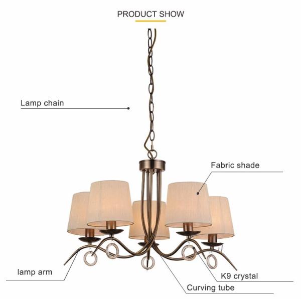 Modern metal chandeliers uk style with lampshahde Kitchen Dining room lighting (WH-MI-23)