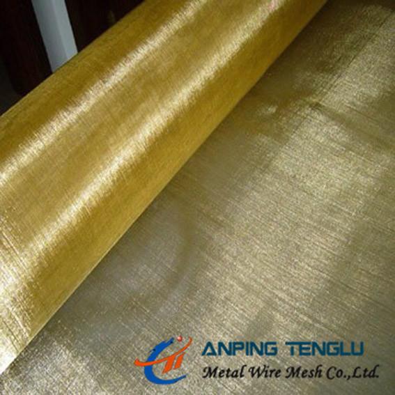 60Mesh Plain Weave Brass Wire Cloth, 0.10-0.19mm Wire, H65(65%Cu35%Zn)