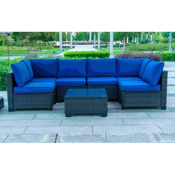 Garden Sofa Set Outdoor Furniture Steel Modern Sofa Dining Residential Multifunctional Plastic Rattan Patio Luxury