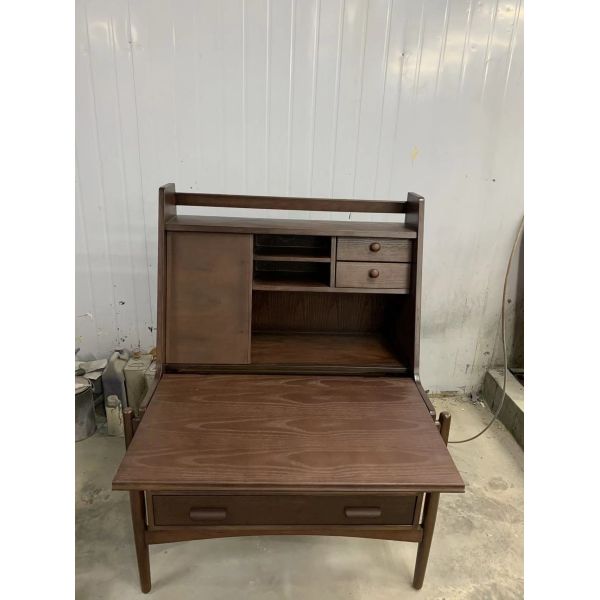 Bedroom Wooden Makeup Vanity Desk Retro Luxury Dressing Table With Mirror