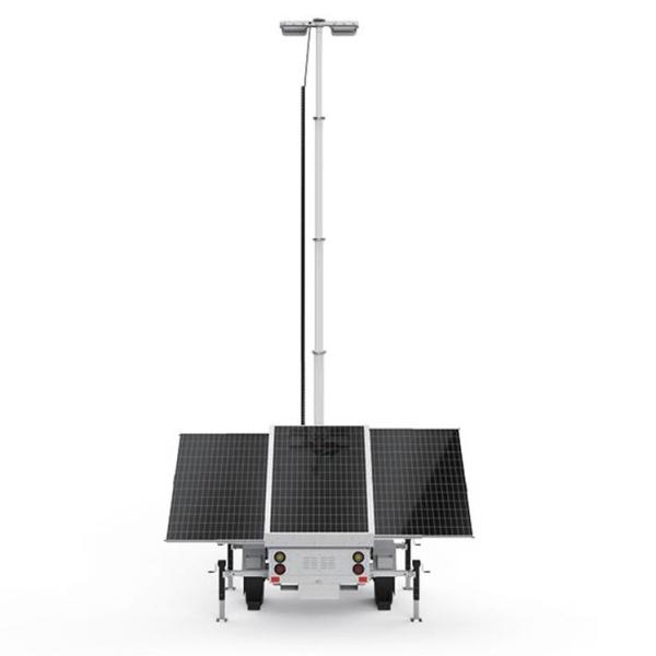 3*420W Solar Panel Monocrystalline Silicon Solar Light Trailer For Outdoor Parking Lot Lighting