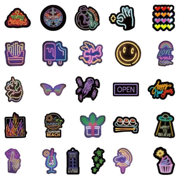 Personalized Neon PVC Kiss Cut Stickers Decals For Home Luggage