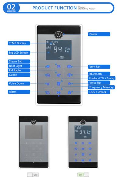 Multi Function Steam Sauna Equipment With Bluetooth Cellphone Connection / MP3 USB