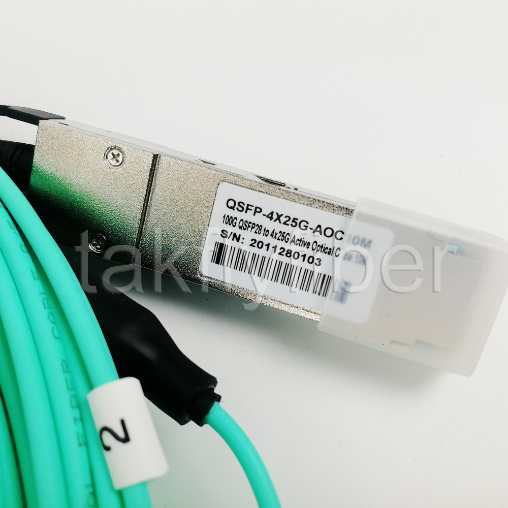 Кабель 850nm OM3 OM4 проламывания 100G AOC модуля приемопередатчика QSFP28-4x25G QSFP+ 7M 10M 30M оптически
