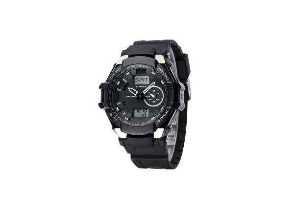 Shock Resistant Children Black Analog Digital Watch Waterproof Stainless Steel Clasp