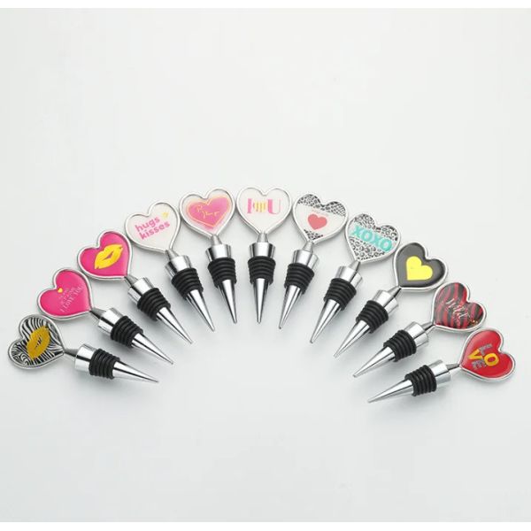 Tapones de vino de metal personalizados Tapón de botella de vino de silicona de goma navideña