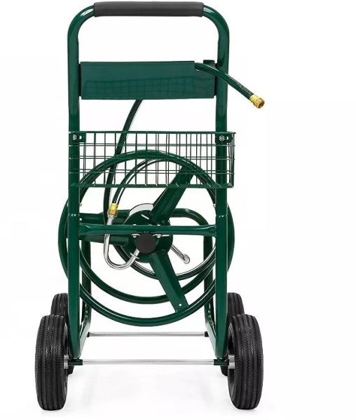 Convenient Stainless Steel Garden Hose Reel Cart for Clean House and Watering Flowers