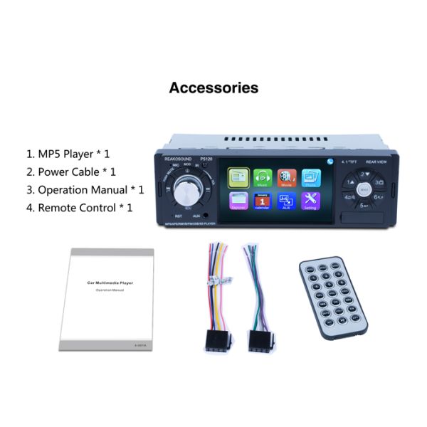 ROHS Single Din Touch Screen Head Unit 178*50mm Steering 4 Inch Mp5 Player