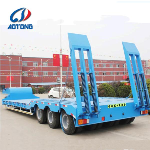 120T Loading Capacity Truck Trailer with Lower Flatbed Loading Deck and Transportation