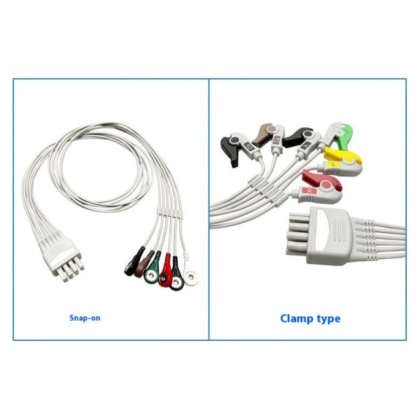 Nihon Konden KB3-HS6I Six-Lead Medical Consumables Compatible Adult ECG Connection Cable CE Certified Class II 0.9m For ECG