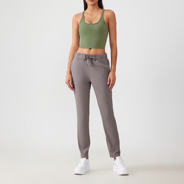 Yoga Gym Racerback Sports Bra Nylon Spandex Blend Crop Breathable Olive Green