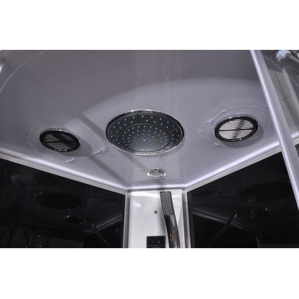 Steam Massage with Electronic computer panel Circle Quadrant Shower Cabin with white acrylic tray and roof