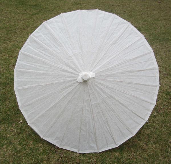 Wedding Party Chinese Paper Parasols Umbrella Solid Color 57cm Length 42cm Radius