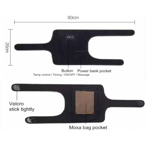 Пояс с подогревом и 4 пуговицами, умный пояс с магнитной терапией, коленный горячий пояс