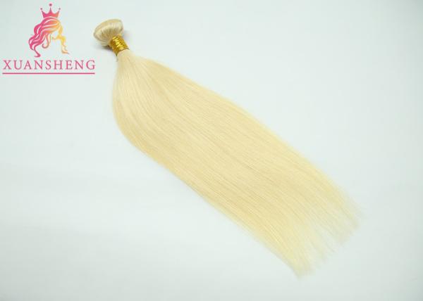Color 613# Virgin Hair Weave Bundles / Brazilian Human Hair Extensions 18 Inch