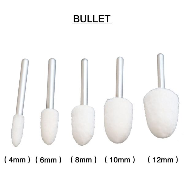 10pcs Wool Grinding Head Round Cylindrical Bullet Type Polishing 2.35mm