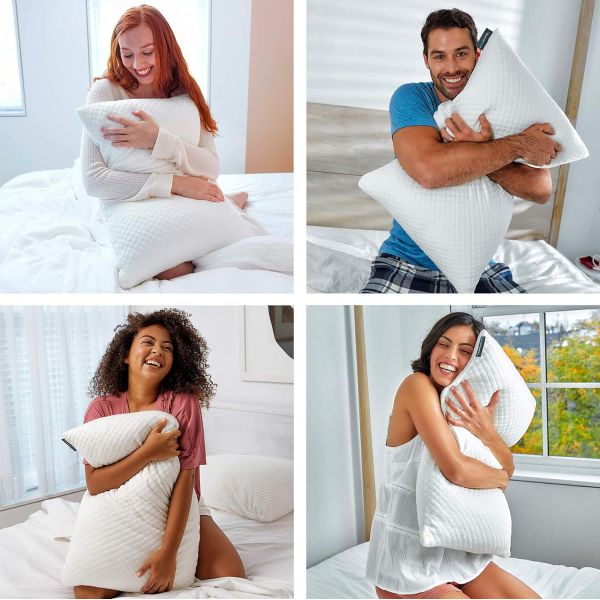 Anti-Static Shredded Memory Foam Fill Pillow for Sleeping Washable Cover from Bamboo Derived Rayon