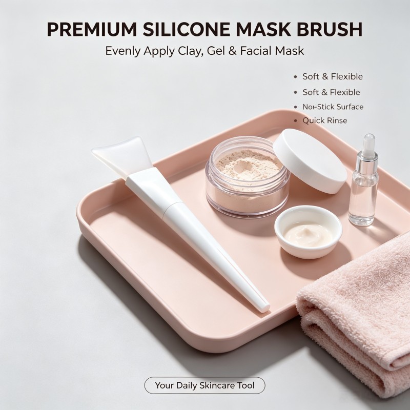 Soft Silicone Face Mask Applicator Brush Silicone Handle Skincare Cream Reusable Cosmetic Spatula Facial Mask Mixing Applying