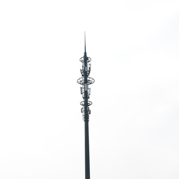 Conical Monopole Telecommunications Tower Hot Dipped Q460 Tubular Steel Pole