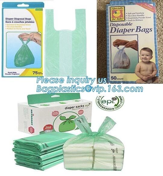Nappy Sacks Baby Diaper Bags Scented Baby Nappy Sacks  With Tie Hand