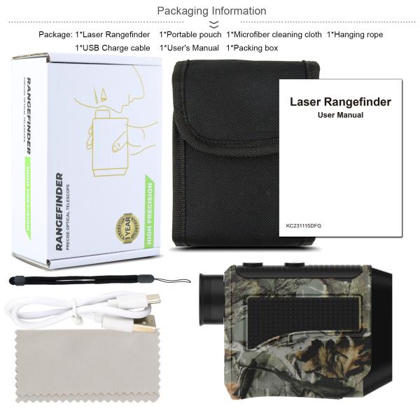 F1000m High Precision Golf Rangefinder 6.5X Zoom Slope Compensation Tournament Legal Design