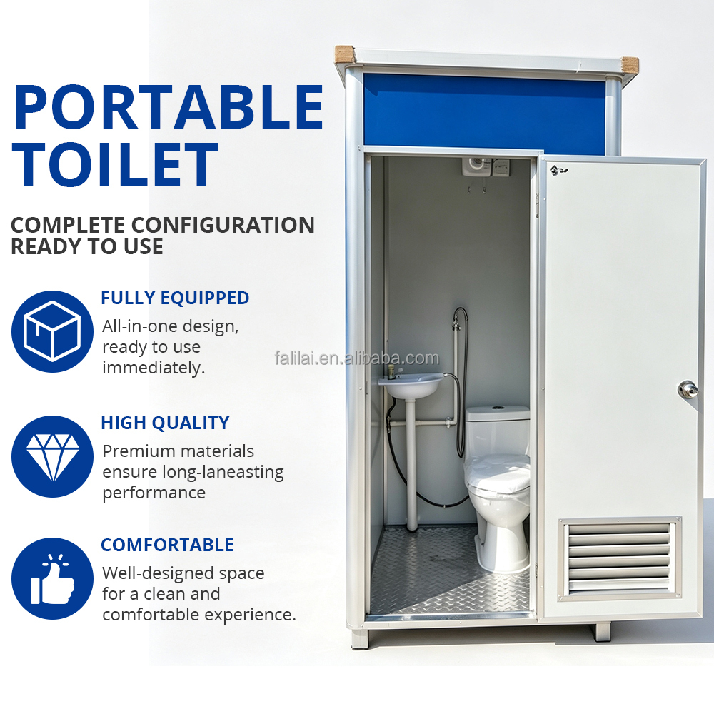 Low Price Mobile Single or Double Toliet Customized Tiny Home Portable Bathroom Cheap Public Portable Toilet