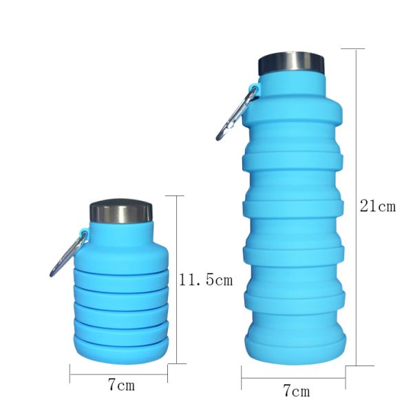 Запасенные бутылки с водой бутылки с водой 500ml Eco силикона дружелюбные складные