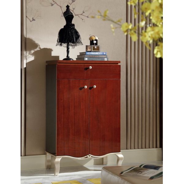 Villa house Furniture Shoecase with drawers Ebony wood shoe cabinets for Hall furniture from China factory