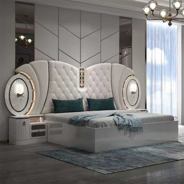 Bulk Price Modern Luxury Bedroom Furniture Set king Size Bed Frame Master Room Complete Turkish Bedroom Sets with Led Lights